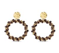 Orecchini a cerchio multicolore da donna con perle di cristallo, orecchini pendenti bohémien, gioielli fatti a mano per tutte le stagioni, idea regalo alla moda per le donne