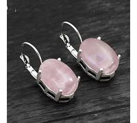 Orecchini A Cerchio, Orecchini Da Donna Pendenti In Quarzo Naturale Orecchino A Cerchio Ovale Vintage Boho Chakra Quarzo Rosa Orecchini Pendenti A Goccia Per Donna Matrimonio Regalo Di Natale Fascin