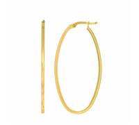 Orecchini A Cerchio Ovali Grandi 1 5/8" In Oro Giallo 14K 1.6g