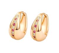 Orecchini a cerchio per cartilagine, orecchini ad anello in oro di forma ovale con zirconia cubica multicolore, 19 mm, per donne, festa del papà, gioielli moderni