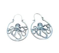 Orecchini a cerchio per donne con design creativo ed esagerato Gioielli color argento Stile gotico vintage Personalità unica