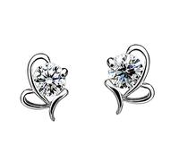 Orecchini a cerchio per donne e ragazze a forma di cuore per la mamma Birthstone Un orecchini adatti sono il suo regalo orecchini di cristallo a cerchio clip su donne, Misura unica, Metallo