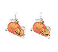 Orecchini a cerchio per il Ringraziamento Autunno Orecchini in legno Ringraziamento Caduta Pendenti Handmade Turchia Zucca Foglia d'Acero Gioielli Autunno Regali per, H, Etichettalia unica