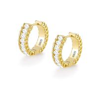 Orecchini A Cerchio Perline Dorati Stile Vintage Raffinato Gioielli Da Donna