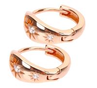 Orecchini a Cerchio Piccoli Cristalli, in Argento S925, Moda | Lavorazione Fine, Struttura Resistente, per Vita Quotidiana e Club, Stile Essenziale, un Paio