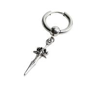 Orecchini a cerchio piccoli in acciaio inox per ciondoli a forma di croce, stile vintage, punk, per preghiere