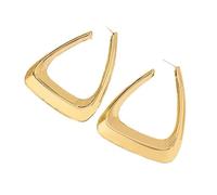 Orecchini a cerchio quadrati geometrici dorati da donna, orecchini a cerchio aperto a triangolo arrotondato, gioielli minimalisti moderni per uso quotidiano e per feste