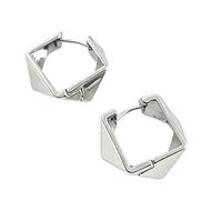 Orecchini a cerchio quadrati geometrici moderni da donna, orecchini minimalisti in lega d'argento, gioielli leggeri alla moda per abbigliamento quotidiano