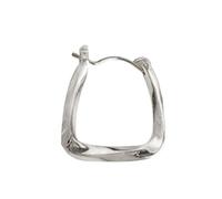 Orecchini a cerchio quadrati martoriati in argento-Gioielli geometrici minimalisti da donna, accessori moda per tutti i giorni/feste