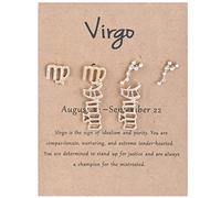 Orecchini a cerchio rossi 12 costellazione lettera costellazione inglese antico tre regali di compleanno zodiaci di squisito strato zodiaco gioielli orecchini segno oroscopi coppia orecchini, F,