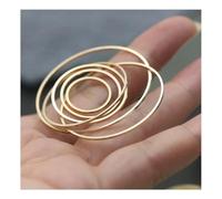 Orecchini A Cerchio Rotondi con Anello Chiuso in Rame da 1 Mm di Spessore, 15 Mm-60 Mm, for Connettori Pendenti Fai da Te, Accessori for La Creazione di Gioielli, 20 Pezzi(Light Gold,20mm)