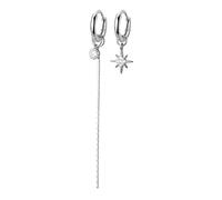 Orecchini a cerchio S Flash Diamond Star Orecchini nappe asimmetrici per le orecchie del cerchio di gioielleria fine
