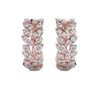 Orecchini a cerchio Shimmer and Shine in argento sterling 925 | Placcatura in oro rosa | N. pietra: 48 | Dimensioni gemma: 0,01-0,07 mm | Peso: 0,58 crt | Forma: rotonda | 4,616 grammi |LKE_R_00038