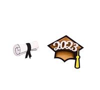 Orecchini a cerchio solidi 2023 laurea per lei orecchino come regalo di laurea accessori per gioielli in legno orecchini pendenti spigolosi, Misura unica, Legno, Nessuna pietra preziosa