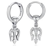 Orecchini a cerchio unisex in argento 925, piccoli orecchini a cerchio gotico, per uomo, donna, regalo di compleanno, Argento