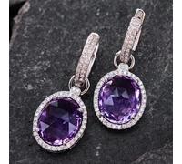 Orecchini a cerchio vintage viola con pietre sintetiche per donne, per banchetti e feste