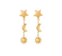 Orecchini a cinque punte con motivo a stella, luna e sole con un design dolce e cool e orecchini in acciaio inossidabile