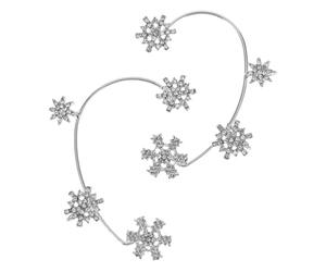 Orecchini a Clip a Fiocco di Neve in Lega con Pietre Brillanti | Stile Chic e Luminoso, senza Fori, per Lobi e Cartilagine, Adatti a Occasioni e Feste