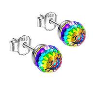 Orecchini a clip a forma di fiore, per anniversario, Natale, compleanno, San Valentino, 6 mm, orecchini a cerchio giganti, Taglia unica, rame, cristallo, Nessuna pietra preziosa