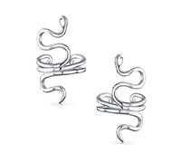 Orecchini A Clip A Forma Di Serpente Rampicante Helix Climber Crawler Snake Serpent Wrap Wire Cartilage Lobe Ear Cuff Per Donne Adolescenti Uomini Non Forati .925 In Argento Sterling Coppia