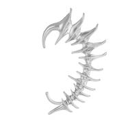 Orecchini a clip a spillo a forma di drago punk gotico da donna - non è richiesto il piercing(Silver Right)