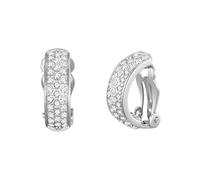 Orecchini a clip con pavé placcati in argento creati con cristalli Zircondia®