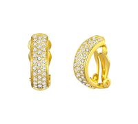 Orecchini a clip con pavé placcati in oro creati con cristalli Zircondia®