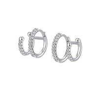 Orecchini a Clip con Polsino dell'orecchio con Doppio Diamante e zircone per Le Donne, Senza Gioielli con Orecchini penetranti