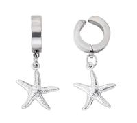 Orecchini a clip in acciaio inox con conchiglia per un comfort delicato sulla pelle, ipoallergenici, per feste e allergie, per pelli sensibili, Taglia unica, come descritto