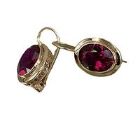 Orecchini a clip per orecchio con zirconi rossi ovali vintage per donna Stile etnico alla moda Orecchini da donna senza piercing Gioielli da sposaDeft è stato elaborato