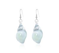 Orecchini a conchiglia fosforescenti, orecchini a conchiglia colorati che si illuminano al buio, pendenti vintage a forma di conchiglia, gioielli estivi da spiaggia e oceano (White)