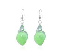 Orecchini a conchiglia fosforescenti, orecchini a conchiglia colorati che si illuminano al buio, pendenti vintage a forma di conchiglia, gioielli estivi da spiaggia e oceano (Green)