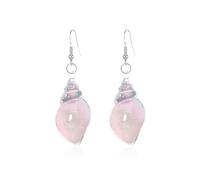 Orecchini a conchiglia fosforescenti, orecchini a conchiglia colorati che si illuminano al buio, pendenti vintage a forma di conchiglia, gioielli estivi da spiaggia e oceano (Pink)