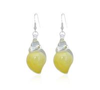Orecchini a conchiglia fosforescenti, orecchini a conchiglia colorati che si illuminano al buio, pendenti vintage a forma di conchiglia, gioielli estivi da spiaggia e oceano (Yellow)