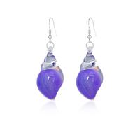 Orecchini a conchiglia fosforescenti, orecchini a conchiglia colorati che si illuminano al buio, pendenti vintage a forma di conchiglia, gioielli estivi da spiaggia e oceano (Purple)
