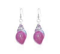 Orecchini a conchiglia fosforescenti, orecchini a conchiglia colorati che si illuminano al buio, pendenti vintage a forma di conchiglia, gioielli estivi da spiaggia e oceano (Rose)