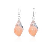 Orecchini a conchiglia fosforescenti, orecchini a conchiglia colorati che si illuminano al buio, pendenti vintage a forma di conchiglia, gioielli estivi da spiaggia e oceano (Orange)