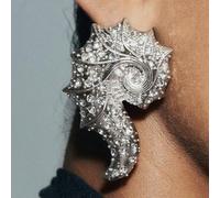 Orecchini a conchiglia in stile bohémien, stile fresco dell'oceano, di lusso leggero, design di alta gamma, lega esagerata intarsiata con zirconia, orecchini a conchiglia unici per le donne Tagli Unic