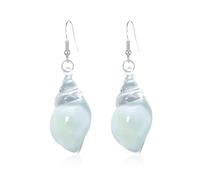 Orecchini a conchiglia luminosi da sogno, orecchini a forma di conchiglia ispirati all'oceano, orecchini bohémien con conchiglie marine luminescenti, regali creativi di gioielli ispirati (White)