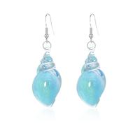 Orecchini a conchiglia luminosi da sogno, orecchini a forma di conchiglia ispirati all'oceano, orecchini bohémien con conchiglie marine luminescenti, regali creativi di gioielli ispirati (Blue)
