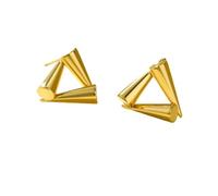Orecchini a cono triangolari geometrici, minimalisti chic delicati orecchini a goccia in oro da donna, gioielli leggeri alla moda per tutti i giorni, 5,9 g, lunghezza del bordo 1,47 cm