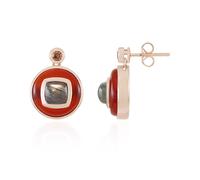 Orecchini a corniola Cavill 11,38 carati placcati oro rosa argento 925 da don...