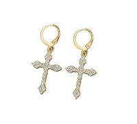 Orecchini a croce con zirconi e strass per le donne orecchini alla moda per tutti i giorni regali di compleanno gioielli, Misura unica, Agata