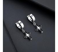 Orecchini a croce in acciaio inossidabile da , design trendy hip-hop di nicchia, personalizzati per ragazzi, non piercing, e versatili, aggiunte gamma, adatti per l'uso come regalo