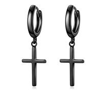Orecchini a Croce in Argento Sterling 925 per Donne, Uomini e Ragazze - Cerchio Pendente Con Collana e Ciondolo - Gioielli Regali per Lei