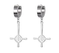 Orecchini a Croce Rovesciata Satanica Leviathan per le Donne Acciaio Inossidabile Chiesa Gotica di Satana Leviathan Croce Dangle Orecchino Gioielli Amuleto Religioso (argento 1)
