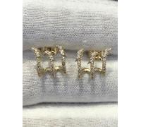 Orecchini A Cuffia Con Fulmine Personalizzati In Oro Giallo 14K E Diamanti Veri