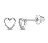 Orecchini A Cuore Aperto 4mm Per Bambini - Argento Sterling