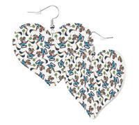 Orecchini a cuore da donna alla moda divertenti orecchini pendenti in pelle escavatore divertenti orecchini senza nichel per festa di compleanno accessori di decorazione