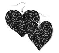 Orecchini a cuore da donna, alla moda, formule chimiche, 1 paio di orecchini pendenti in pelle, divertenti orecchini senza nichel, per feste di compleanno, accessori per la decorazione